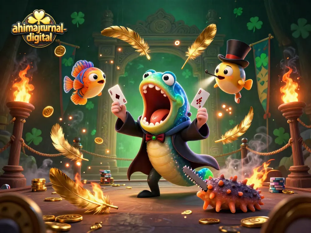 Engage in thrilling card tricks with the ahimajournal-digital deep-sea casino scene featuring unique sea creatures.