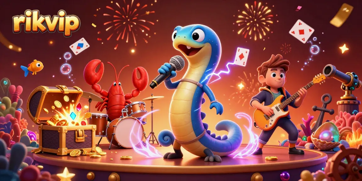 Experience the vibrant rikvip online gaming scene with exciting characters and treasures under the sea.